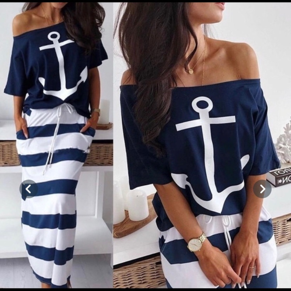 Nautical Maxi Dress